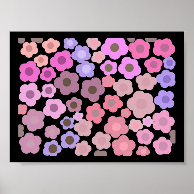 Póster Espejo elegante de flores (Frente)