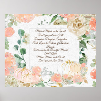 Póster Espejo espejo en el muro Poster de calabaza caída 