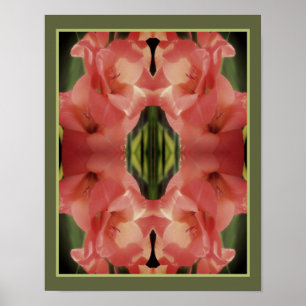 Póster Espejo Gladiolus de flor pálido Resumen