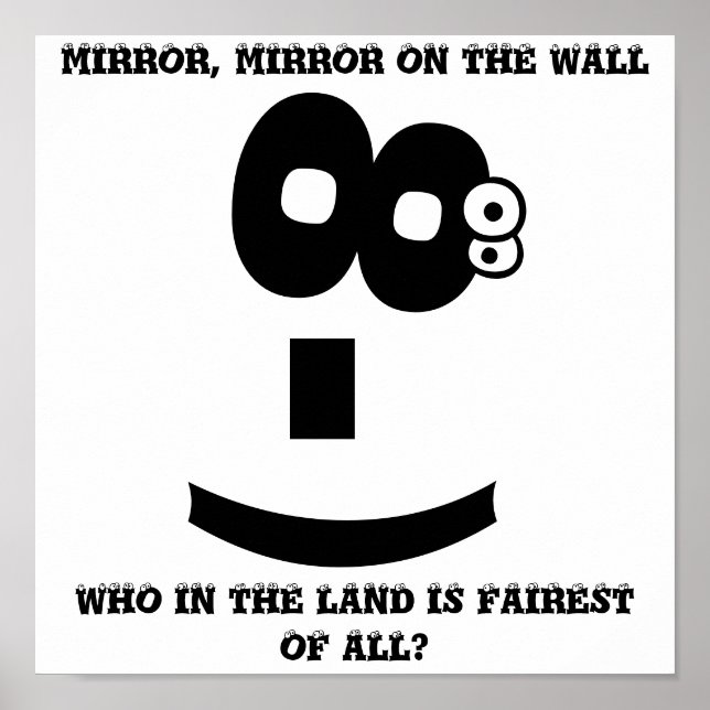 Póster Espejo mágico emoticono de rollo ocular (Frente)