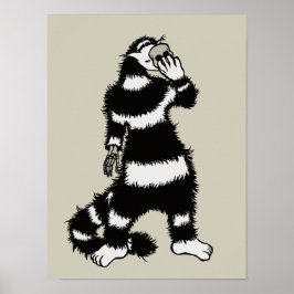 Póster Espeluznante Creatura De Gato Máscara De Cráneo De