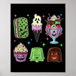 Póster Espeluznante Crema De Hielo Fiesta Halloween S