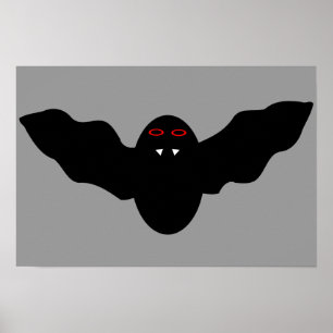 Póster espeluznante de murciélago vampiro de Hallo