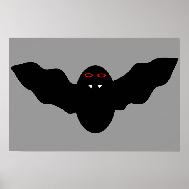 Póster espeluznante de murciélago vampiro de Hallo (Frente)