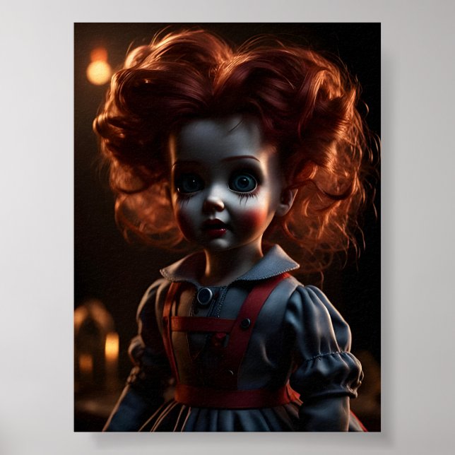 Póster Espeluznante espeluznante muñeca temida de horror  (Frente)