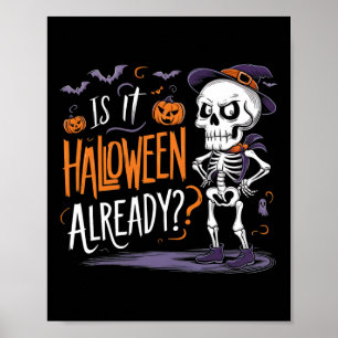 Póster Espeluznante Fantasma De Esqueleto Ya Es Halloween