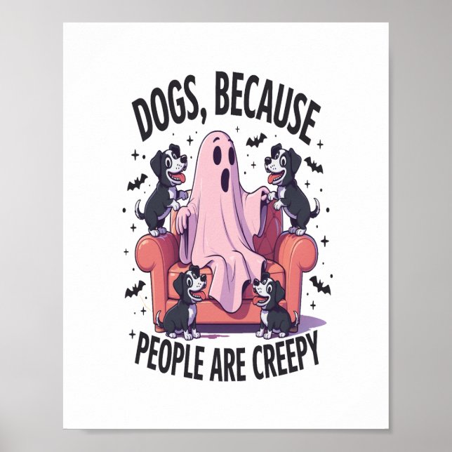 Póster Espeluznante fantasma de perro de Halloween (2) (Frente)