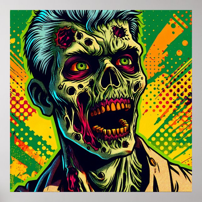 Póster Espeluznante fiesta de Halloween de Zombie (Frente)