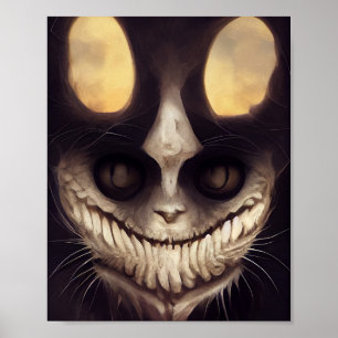 Póster Espeluznante gato de horror