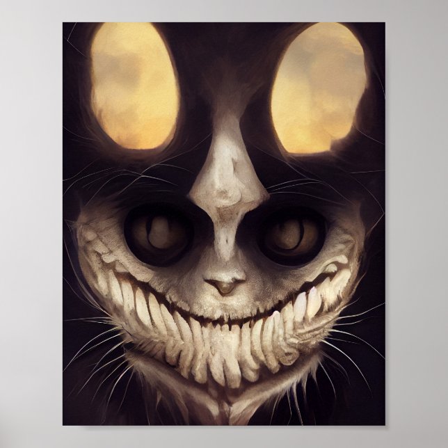 Póster Espeluznante gato de horror (Frente)