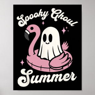 Póster Espeluznante Ghoul verano lindo fantasma Flamingo 