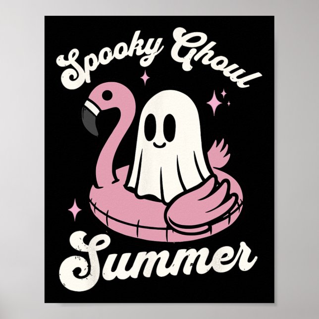 Póster Espeluznante Ghoul verano lindo fantasma Flamingo  (Frente)