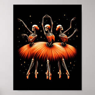 Póster Espeluznante Llerina Skeleton Dance Funny Hallowee