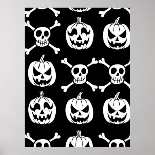 Póster Espeluznante patrón de Halloween