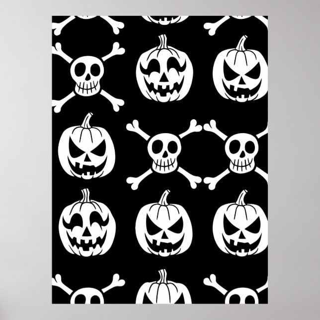 Póster Espeluznante patrón de Halloween (Frente)