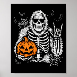 Póster Espeluznante Pie Grande Jack O Lantern Skeleton Ha