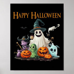 Póster Espeluznante traje de halloween fantasma feliz Hal