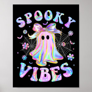 Póster Espeluznante Vibes Fantasma Retro Halloween Boo Bo