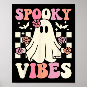 Póster Espeluznante Vibes Halloween Ghost Costume Retro G