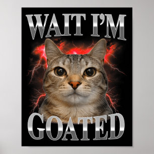 Póster Espera gato goated tonto meme de gato divertido ho