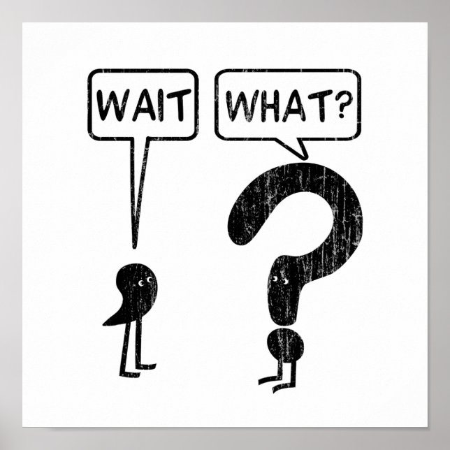 Póster Espera, ¿Qué? Humor Gramatical Azul (Frente)