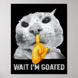 Póster Espera, soy un gato con cuernos meme disfraz gatos
