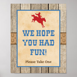 Póster Esperamos Que Tuvieras Un Rótulo De Vaqueros Diver