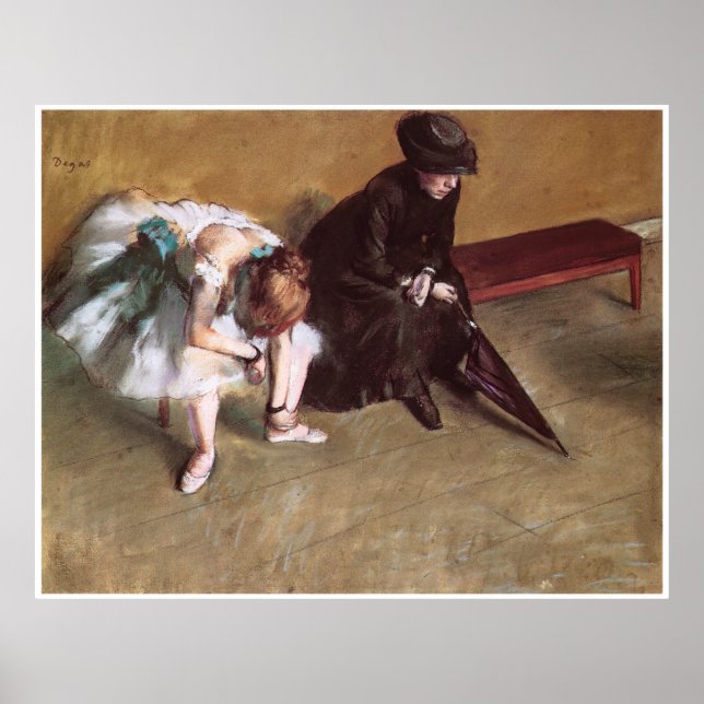Póster Esperando, c. 1882, Edgar Degas (Frente)