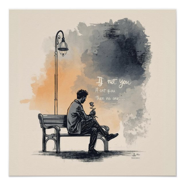 Póster Esperando con un Rosa - Amor no hablado (Anverso)