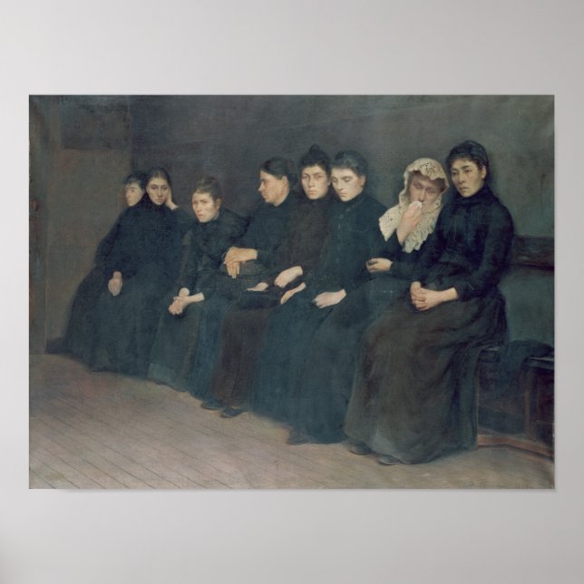 Póster Esperando en la clínica, 1888 (Frente)