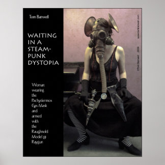 Póster Esperando en una distopía de Steampunk