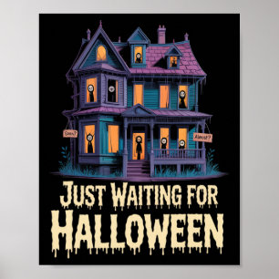 Póster Esperando Halloween Funny Cita S De Halloween