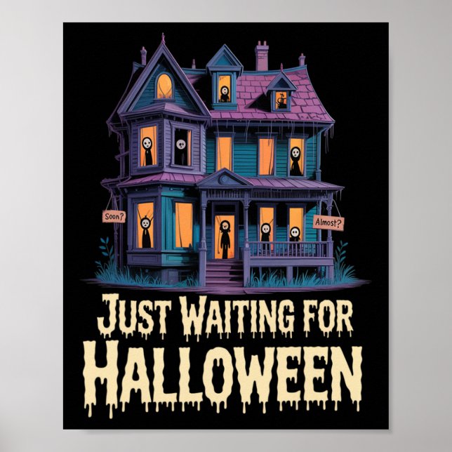 Póster Esperando Halloween Funny Cita S De Halloween (Frente)