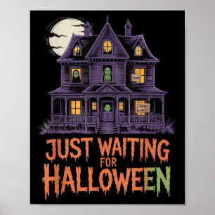 Póster Esperando Halloween Funny Cita S De Halloween