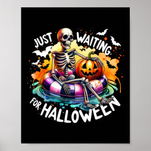 Póster Esperando Halloween Jack O Lantern Skeleton