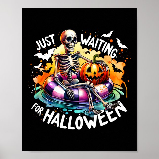 Póster Esperando Halloween Jack O Lantern Skeleton (Frente)
