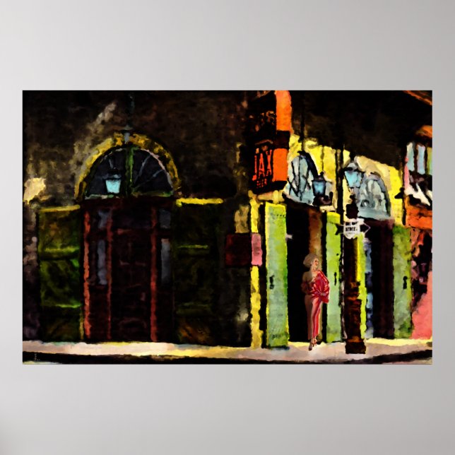 Póster Esperando la noche en el barrio francés (Frente)