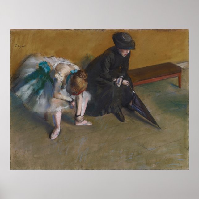 Póster Esperando por Edgar Degas (Frente)