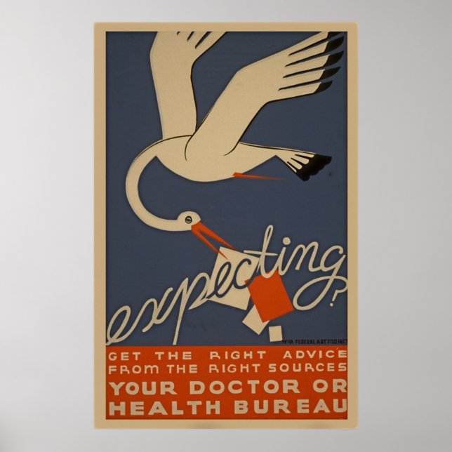Póster Esperando Poster de salud de la vendimia WPA (Frente)