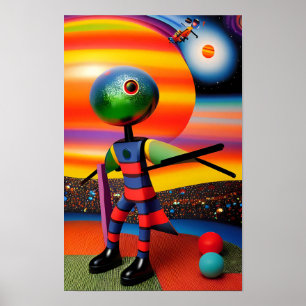 Póster Esperando que las bolas dejen de surrealismo