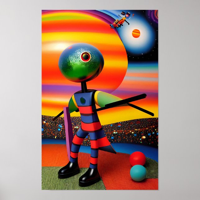 Póster Esperando que las bolas dejen de surrealismo (Frente)
