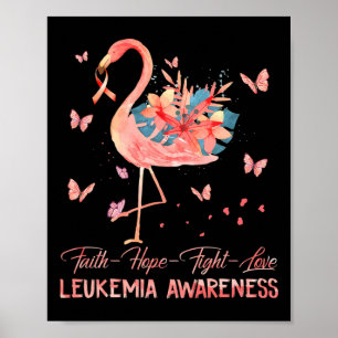 Póster Esperanza Amor Pink Flamingo Leucemia materna Conc