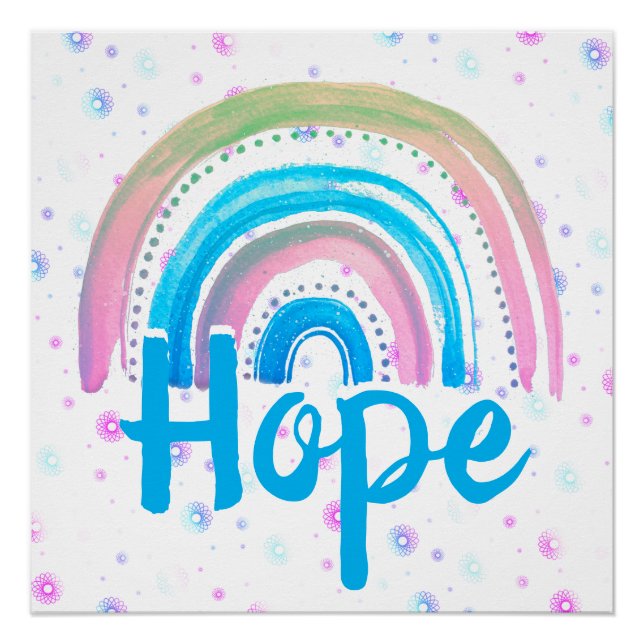 Póster Esperanza Arcoiris con espirales (Anverso)