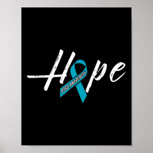 Póster Esperanza Cinta Verde azulada Idea de regalo para 