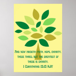 Póster esperanza de fe y caridad inspiradora