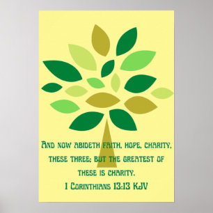 Póster esperanza de fe y caridad inspiradora