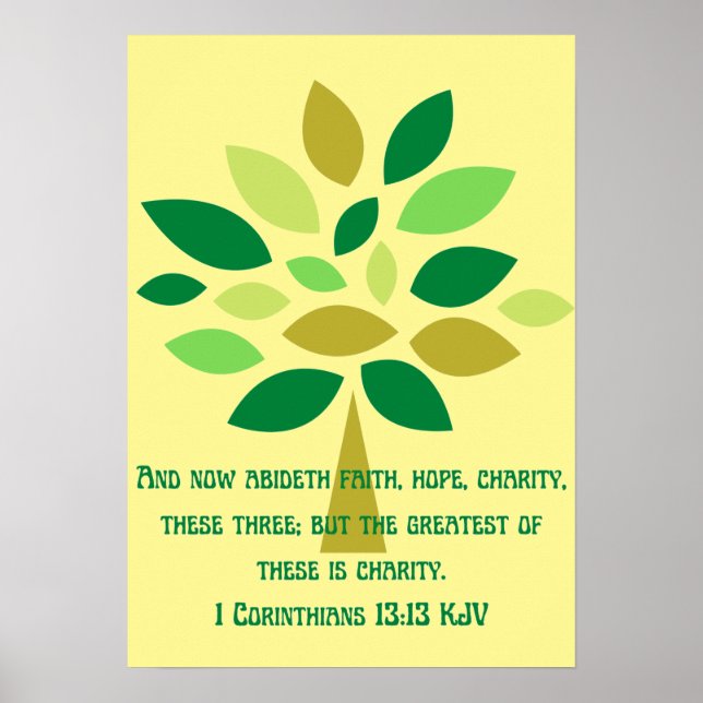 Póster esperanza de fe y caridad inspiradora (Frente)