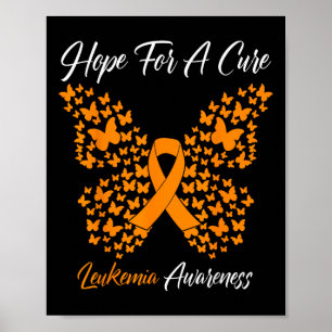 Póster Esperanza De Una Cura Mariposa Leucemia Cáncer De