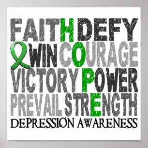 Póster Esperanza Depresión de la colección de palabras