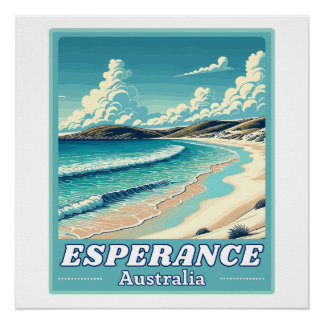 Póster Esperanza en Australia Occidental Retro Skyline
